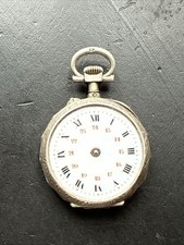 Ancienne Montre Gousset Col Argent Massif Remontoire Pour pièces Art Nouveau