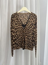 Women Zadig & Voltaire V-neck Leopard Long Sleeve Blouse Top
