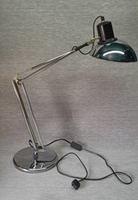 Lampe d'architecte / de bureau sur socle Aluminor acier chromé XXL - Circa 1980
