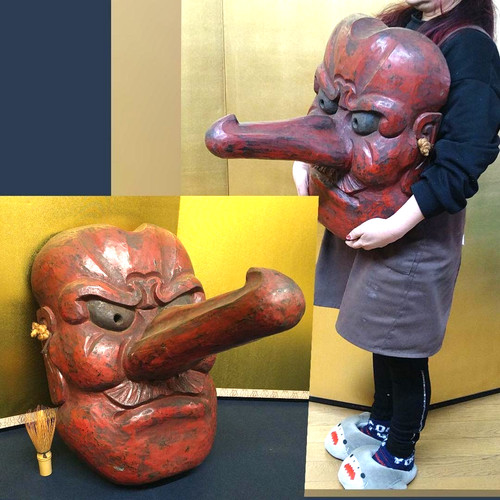 Masque tengu japonais vintage