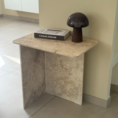 Table chevet travertin - table,