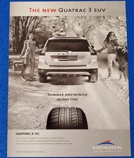 2011 VREDESTEIN TYRES QUATRAC 3 SUV "SUMMER AND WINTER" ORIGINAL COLOR PRINT AD