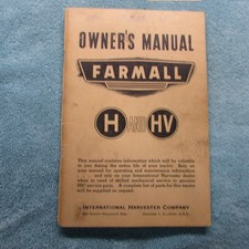 Owners Manual:  Farmall  H and HV  19  (1946)