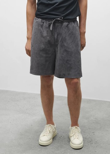 Short cuir daim gris - en, pour