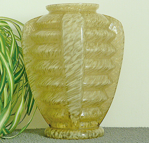 Ancien vase verre - verre, moulÉ
