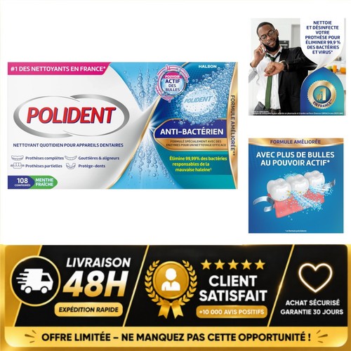Polident nettoyant prothèses - nettoyant,