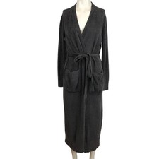 BAREFOOT DREAMS - WOMEN'S XXS/XS - GRAY OPEN FRONT LONG COZY CHIC LITE ROBE
