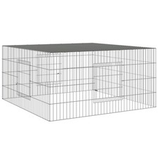 Cage à lapin 110 x 110 x 55 cm Fer galvanisé Argent Helloshop26 02_0041684