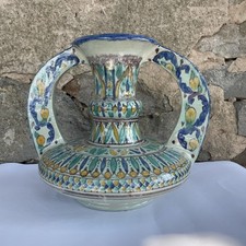 Nabeul 1920 Double Handle Ceramic Pottery Vase