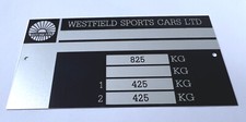 Plaque constructeur WESTFIELD