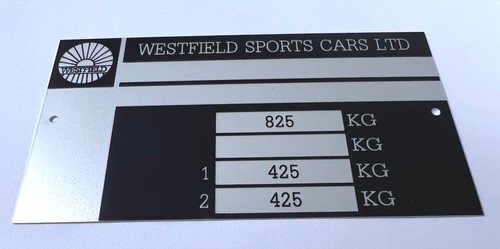 Plaque constructeur westfield - constructeur,