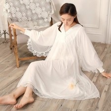 Robe De Nuit Princesse Vintage En Dentelle V-Cou Simple Sweet Lolita