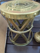 Mid Century Hammered Brass Stool / Side Table