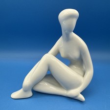 ROYAL DUX White Porcelain Modernist Nude Lady Sculpture - Nice
