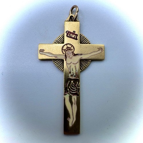 Joli crucifix ancien bronze - crucifix,