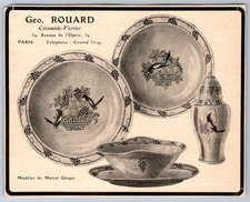 1920's Geo Rouard Ceramiste Verrier (Marcel Goupy) Advertising Old Paris Ad