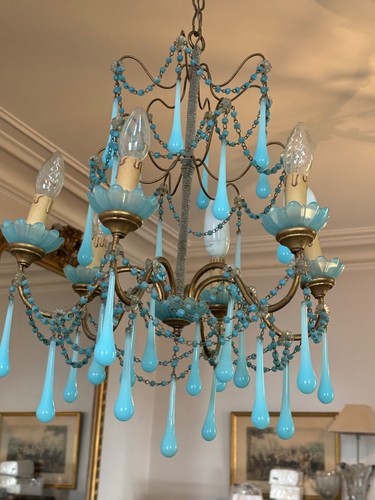 Lustre opaline bleu - lustre, 6