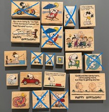 20 different Vintage Peanuts Snoopy Rubber Stamps - YOUR CHOICE