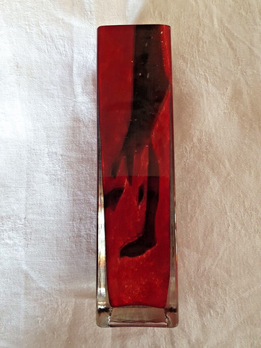 Vase signé rochère rouge - vase,