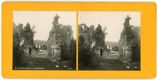 Stereo, Belgique, Ruines d'Orval, Notre-Dame, circa 1900 Vintage stereo car