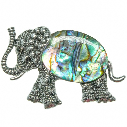 Broche éléphant avec nacre