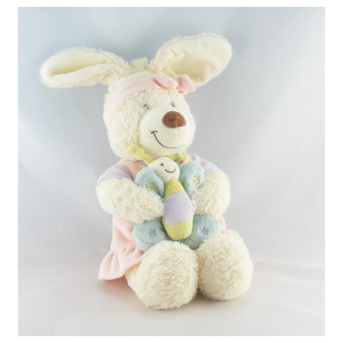 Doudou musical lapin blanc