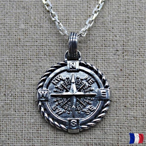 Pendentif boussole argent 925