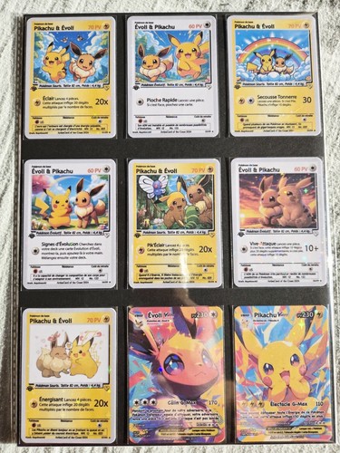 Cartes pokémon pikachu - cartes, evoli