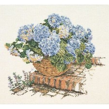 Thea Gouverneur  2046A  Blue Hydrangea  Aïda  Kit  Broderie  Point Compté
