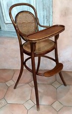 J&J Kohn Wsetin Austria Wood Curved Cane Baby High Chair C.1900 Child