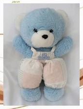 Doudou Peluche Ours Bleu Et