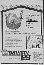 1958 ISOVER SAINT-GOBAIN FIBERGLASS ROLLISOL INSULATING PRESS ADVERTISEMENT