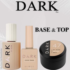 DARK pro BASE & TOP - Rubber/Cover/Color/No-Wipe/Flake/Matte Gel nail polish
