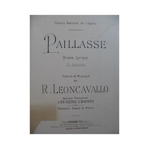 Leoncavallo paillasse opera - leoncavallo,