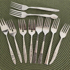 Fourchettes Dessert Salade Dépareillées Ustensiles Qualité Inox Lot De 10