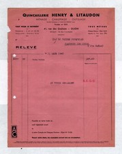 DIJON (21) QUINCAILLERIE / MENAGE ,CHAUFFAGE & OUTILLAGE "HENRY & LITAUDON" 1940