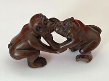 NETSUKE ANCIEN EN BUIS/ DEUX