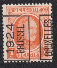 TIMBRE Belgique 1924 type roi