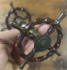 Paire de Poignée de Porte Ancienne Bateau Gouvernail Marine en Bronze Voilier