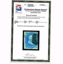 SCARCE GENUINE SCOTT #92 USED PSE CERT F-GRILL VERY THIN PAPER VARIETY SCV $800