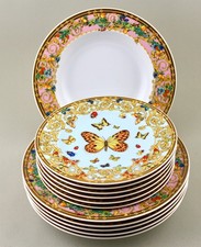 ROSENTHAL LE JARDIN DE VERSACE RIMMED SOUP PLATES X 6, SIDE TEA BREAD PLATES X 6