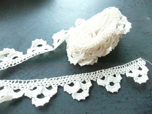 Dentelle ancienne en coton - dentelle,