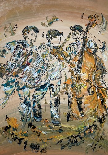 Tableau musiciens accordéon - tableau,