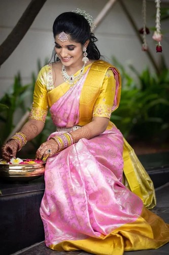Sari mariée indien rose - sari,