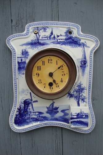 Horloge mural genre delft - mural,