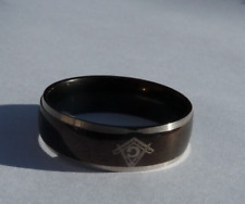 bague de d'apprenti franc-maçon du Grand Orient de France en métal émaillé noir