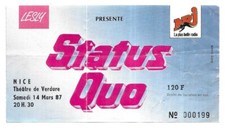 ticket ticket used stub place concert STATUS QUO 1987 Nice FRANCE