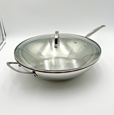 Cuisinart Model #726-38H Stir Fry Wok With Cover  Large 14” Pan Stainless Steel