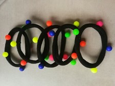 Lot de 5 CHOUCHOUS ÉLASTIQUES BOULES DE COULEUR ÉLASTIQUE DE CHEVEUX BOULE FLUO