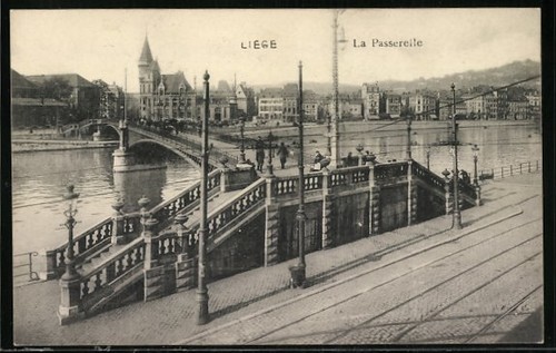Cpa liege passerelle - passerelle, 1915